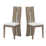 Dining Chair Set of 2 MDF PU Leather Upholstered High Back