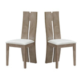 Dining Chair Set of 2 MDF PU Leather Upholstered High Back
