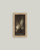 Hollyhock Bouquet Framed Antique Art