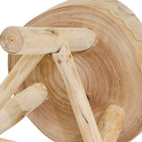 Stool - Ivory/Tan Wood Sturdy Three-Leg Base, 16 in.