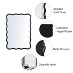 Solid Wood Wavy Rectangle Mirror for Home Decor