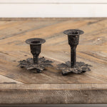 3.75" RUSTIC LEAF TAPER CANDLE HOLDER