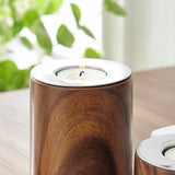 Hemming Modern Walnut Finish Tealight Candle Holder Set of 3