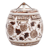 Scented Candle - Peony Brown and White Ceramic, 8.5 Oz