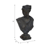 Decorative Sculpture - Bronze Resin Grecian Bust, 12 in.