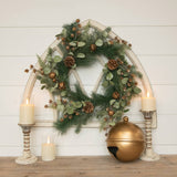24" PINE, EUCALYPTUS & PINECONE W/ BELLS WREATH