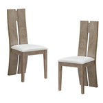 Dining Chair Set of 2 MDF PU Leather Upholstered High Back