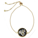 Round Dried Flower Gold Chain Pull Bracelet