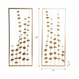 Wall Art - Gold Metal Botanical Blooms, 32 in.