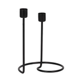 Taper Candle Holder 2-Taper - Black Iron Swirly, 8 in.