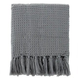 Grey Classic Waffle Weave 50x60 Inch Throw Blanket