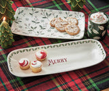 Tis The Season Rectangular Platter Multi Stoneware Christmas
