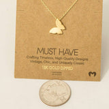 Gold Dipped Mini Butterfly Pendant Necklace