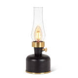 Lantern LED Lamp with Chimney-Black-10.5"H