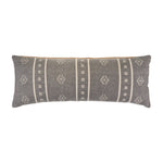 Embroidered Gray and Cream Throw Pillow