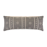 Embroidered Gray and Cream Throw Pillow
