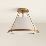 Rowabi - Solace Metal Fabric Gold Black Ivory Modern Flush Mount