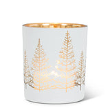 Abbott - Large White/Gold Tree Tealight-4"H-