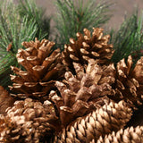 Natural Gold Painted Pinecones and Faux Pine Sprigs