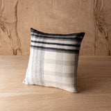 Arlen 14x14 Plaid Throw Pillow Black Cotton, Fall Decor