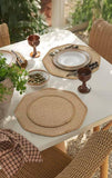 13" Woven Round Octagonal Shape Placemat - Natural