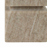 Candle Holder - Ivory Marble Stacked Cubes Pillar, 6 in.