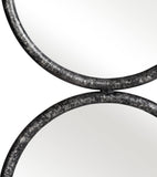 Wall Mirror - Black Wood Glass Modern Four Circles, 48 in.