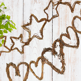 5 ft Chain Grapevine Twig Garland  - Select Stars or Hearts