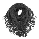Knit Tassel Infinity Loop Scarf