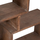 Wood Geometric Multi-Tier Wall Shelf - Brown, 39 in.