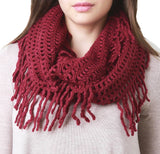 Knit Tassel Infinity Loop Scarf