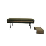 Classic Cocktail Ottoman with Slide Tray, Green