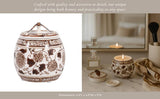 Scented Candle - Peony Brown and White Ceramic, 8.5 Oz