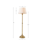 59" Empire Shade Floor Lamp, Antique Brass Gold, White