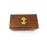 Small Brass Nautical Telescope with Pull-Out Wooden Box