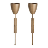 Antique Brass Wall Candle Sconces (Set of 2)