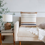 Transitional Hand-Woven Modern Striped Cotton Throw Pillow/cover only