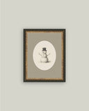 Oval Snowman Framed Antique Art