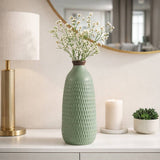 Decorative Vase -  Green Ceramic Bottle Dimpled Texture,16in