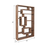 Wood Geometric Multi-Tier Wall Shelf - Brown, 39 in.