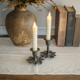 3.75" RUSTIC LEAF TAPER CANDLE HOLDER
