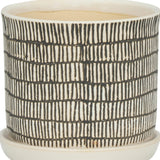 Planters - Ivory Ceramic Line with Saucer (2 SIZES), 6/8 in.