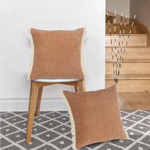 Aspen Fringed Throw Pillow/cover only