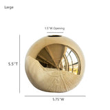 Round Gold Ceramic Vase, Decorative Modern Ball Floral Vase