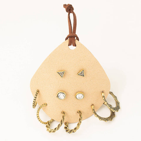Antique Assorted Hoop Stud Earrings Set