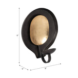 Candle Holder - Black Metal Round Votive Wall Mounted, 9 in.