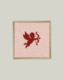 Cupid Silhouette Framed Antique Art