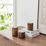 Hemming Modern Walnut Finish Tealight Candle Holder Set of 3