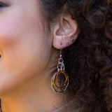 Handmade Mixed Metal Hammered Nested Hoop Earrings