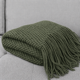 Willow Green Textured Knit Throw Blanket – 50" x 60"